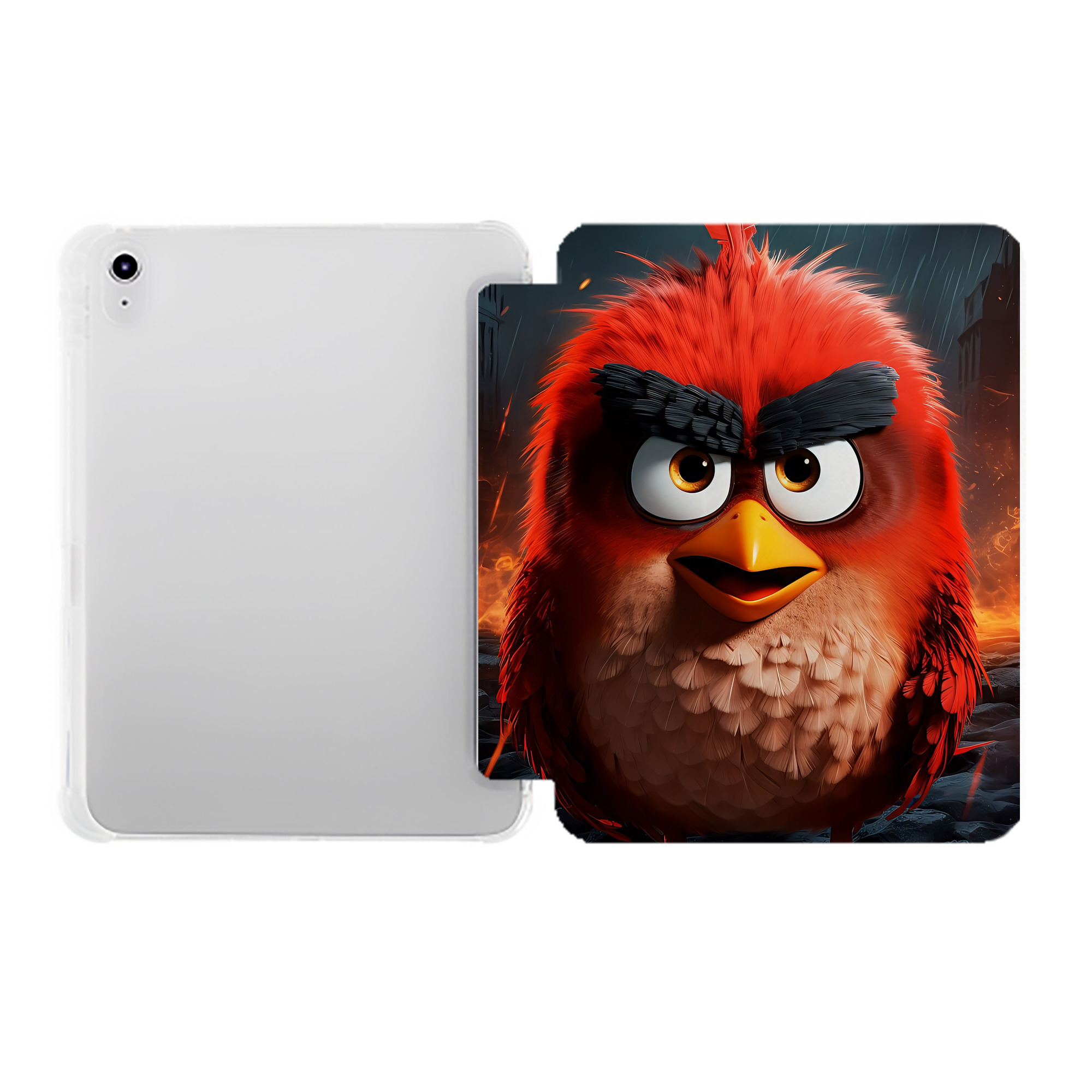 （画像用） Angry Birds アングリーバード IPad ケース ペン収納付き 三つ折りスタンド PUレザー×シリコン 対応機種9.5/10.5/10.9インチ